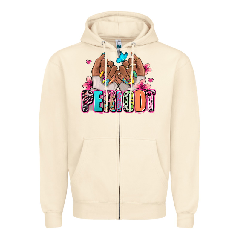 Periodt Afro Woman Nail Art Zipper Hoodie by RanaPortraitStore | Teevron