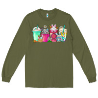 Army Green easter day coffee Long Sleeve Tee - CowhideDigitalArt