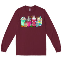 Burgundy easter day coffee Long Sleeve Tee - CowhideDigitalArt