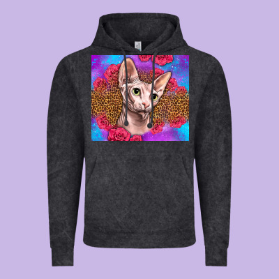 Purple Glitter Roses Sphynx Cat Vintage Hoodie Designed By Lillyallendesigns