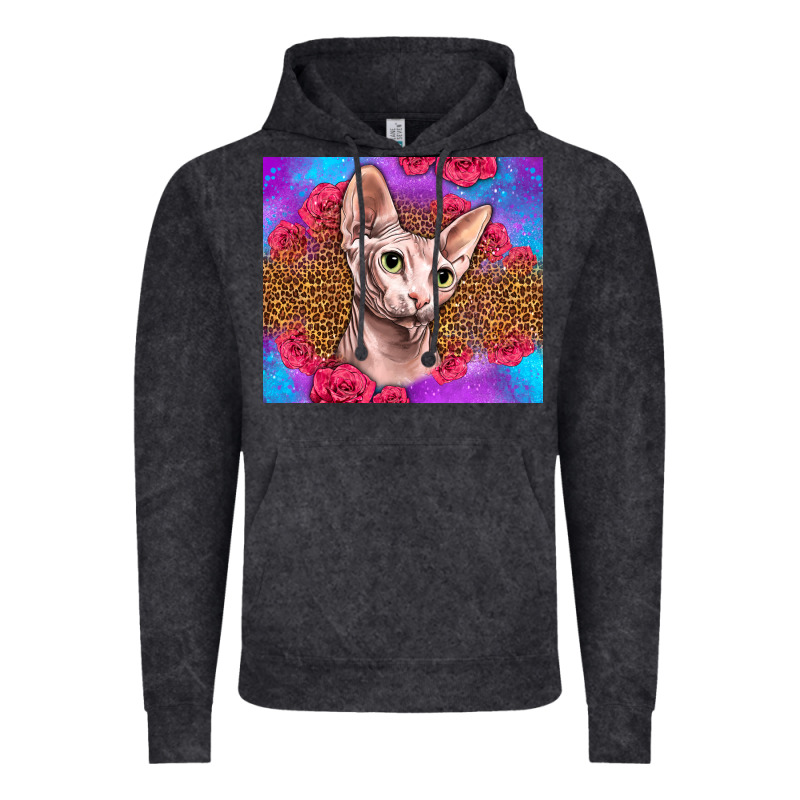 Purple Glitter Roses Sphynx Cat Vintage Hoodie by LillyAllenDesigns | Teevron