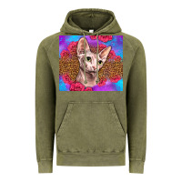 Vintage Olive purple glitter roses sphynx cat Vintage Hoodie - LillyAllenDesigns