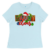 Baby Blue Christmas daddy Claus Ladies Tee - FaDigitalArtStudio