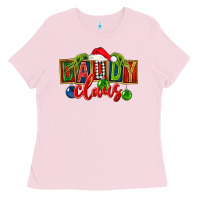Bubblegum Pink Christmas daddy Claus Ladies Tee - FaDigitalArtStudio