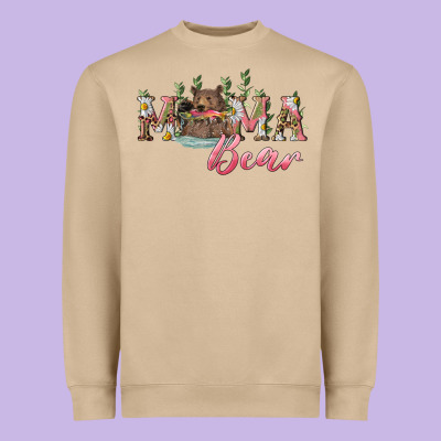 Mama Bear With Daisy Heavyweight Sweatshirt Designed By Ranaportraitstore
