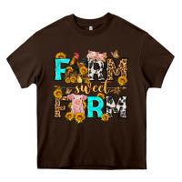 Chocolate Brown farm sweet farm western  olivia Heavy Core Tee - OliviaCreatesArt