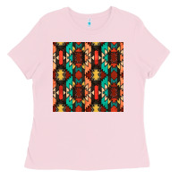Bubblegum Pink native american aztec seamless pattern Ladies Tee - BundleAndBundleShop