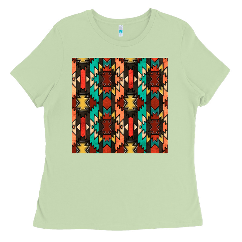 Native American Aztec Seamless Pattern Ladies Tee by BundleAndBundleShop | Teevron