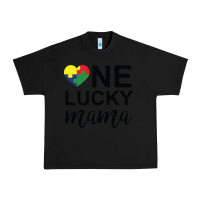 Black one lucky mama Urban Heavy Tee - CowhideDigitalArt