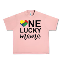Salmon one lucky mama Urban Heavy Tee - CowhideDigitalArt