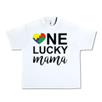 White one lucky mama Urban Heavy Tee - CowhideDigitalArt