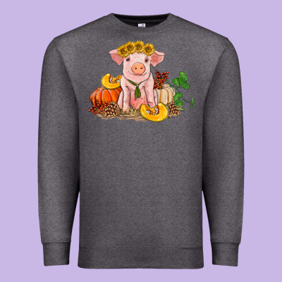 Fall Pig Premium Sweatshirt Designed By Ranaportraitstore