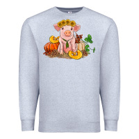 Heather Grey fall pig Premium Sweatshirt - RanaPortraitStore