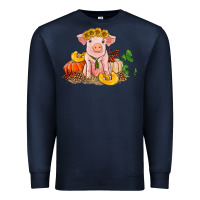 Navy fall pig Premium Sweatshirt - RanaPortraitStore
