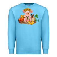 Ocean Blue fall pig Premium Sweatshirt - RanaPortraitStore