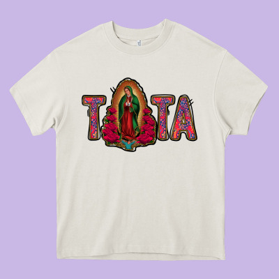 Tata Lady Of Guadalupe Heavy Core Tee Designed By Jasminsmagicworld