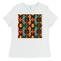 White native american aztec seamless pattern Ladies Tee - BundleAndBundleShop
