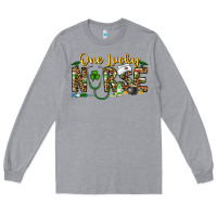 Heather Grey one lucky nurse Long Sleeve Tee - CowhideDigitalArt