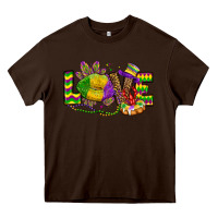 Chocolate Brown love lips mardi gras Heavy Core Tee - OliviaCreatesArt