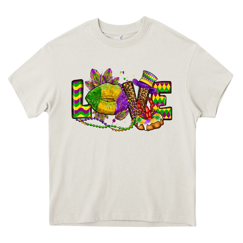 Love Lips Mardi Gras Heavy Core Tee by OliviaCreatesArt | Teevron