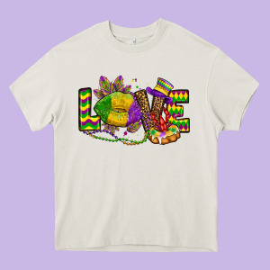 Love Lips Mardi Gras Heavy Core Tee Designed By Oliviacreatesart