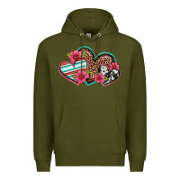 Army Green easter spring western hearts Premium Hoodie - Artiststas