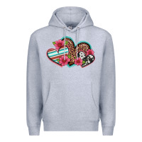 Heather Grey easter spring western hearts Premium Hoodie - Artiststas