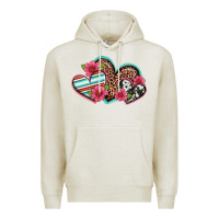 Oatmeal Heather easter spring western hearts Premium Hoodie - Artiststas