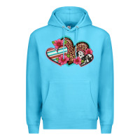Ocean Blue easter spring western hearts Premium Hoodie - Artiststas