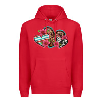 Red easter spring western hearts Premium Hoodie - Artiststas
