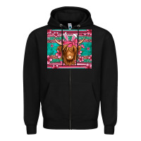 Black easter longhaired cow Zipper Hoodie - Jasminsmagicworld