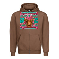 Chestnut easter longhaired cow Zipper Hoodie - Jasminsmagicworld