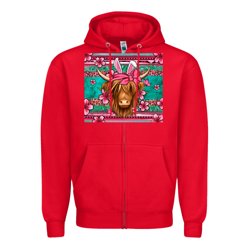 Easter Longhaired Cow Zipper Hoodie by Jasminsmagicworld | Teevron
