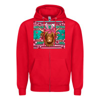 Red easter longhaired cow Zipper Hoodie - Jasminsmagicworld