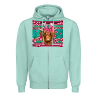 Seafoam easter longhaired cow Zipper Hoodie - Jasminsmagicworld