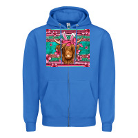 True Royal easter longhaired cow Zipper Hoodie - Jasminsmagicworld