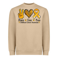 Mushroom peace love cure childhood cancer Heavyweight Sweatshirt - Jasminsmagicworld