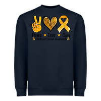 Navy peace love cure childhood cancer Heavyweight Sweatshirt - Jasminsmagicworld