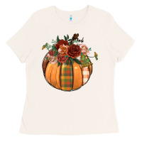 Bone floral pumpkin Ladies Tee - BundleAndBundleShop