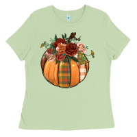 Matcha floral pumpkin Ladies Tee - BundleAndBundleShop