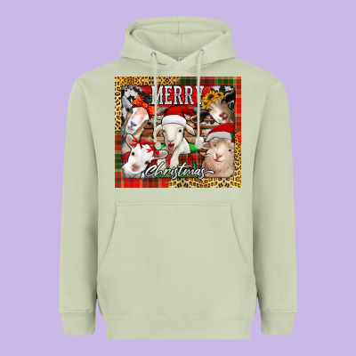 Merry Christmas Goats Tumbler Heavyweight Hoodie Designed By Jasminsmagicworld