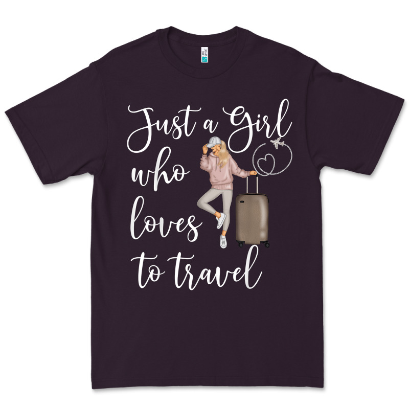 Just A Girl Who Loves To Travel Traveling Women Nomad T Shirt Premium Tee by baoMotion | Teevron