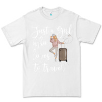 White just a girl who loves to travel traveling women nomad t shirt Premium Tee - baoMotion