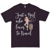 Plum just a girl who loves to travel traveling women nomad t shirt Premium Tee - baoMotion