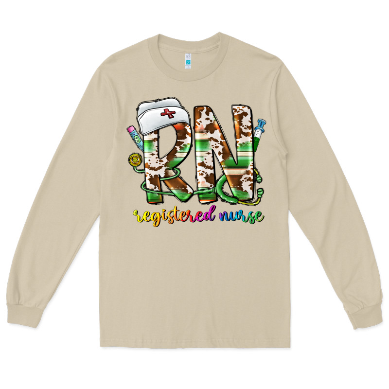 Rn Registered Nurse Long Sleeve Tee by CowhideDigitalArt | Teevron