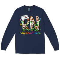 Navy rn registered nurse Long Sleeve Tee - CowhideDigitalArt
