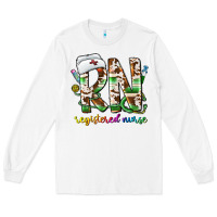 White rn registered nurse Long Sleeve Tee - CowhideDigitalArt