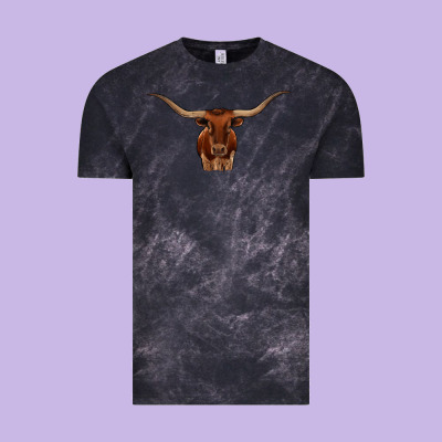 Texas Longhorn Illustration Vintage Tee Designed By Cowhidedigitalart