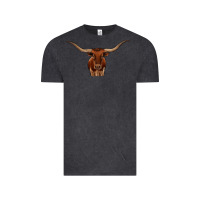 Vintage Black texas longhorn illustration Vintage Tee - CowhideDigitalArt
