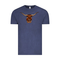 Vintage Denim texas longhorn illustration Vintage Tee - CowhideDigitalArt